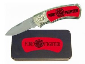 Fire Fighter Knife in Metal Tin