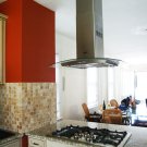 Island Range Hood Stainless Steel Designer Glass 30" KA-113-CS Made in Italy
