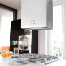 Island Range Hood Stainless Steel Square Chimney KA-124-CS Made in Italy