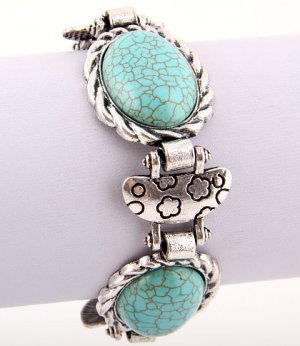 Circle Design Turquoise Gemstone Bracelet