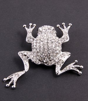 Crystal Frog Brooch  (Free Shipping)