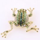 Green Crystal Frog Brooch  (Free Shipping)