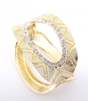 Rhinestone Fold Over Bracelet