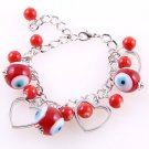 Red Acrylic Purse Charm Bracelet