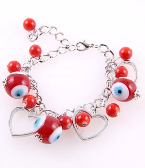 Red Acrylic Purse Charm Bracelet