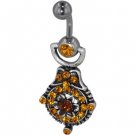 Orange Blooming Flower  October Belly Jewelry