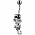 Purple Crystal Lemur Belly Jewelry