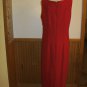 Red Scoop Neckline Chiffon Dress, Size 10