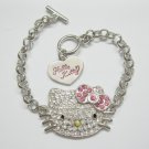 Out of Stock...Girls Hello Kitty (Bling) Charm Bracelet, Silver Tone