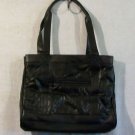 Women's Black Leather Handbag with Accessories