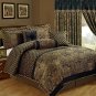 7-Piece Jacquard Floral Comforter Set, Cal King, King, Queen