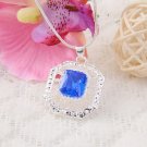 BNWOT ~ Sky Blue Sterling Silver Hexagon Pendant/Necklace