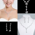 BNWOT ~ Rhinestone and Crystal Elements Running Flower Jewelry Set