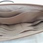 Coach Signature Stripe 12CM Double Zip Wallet Wristlet Khaki/Shell Pink