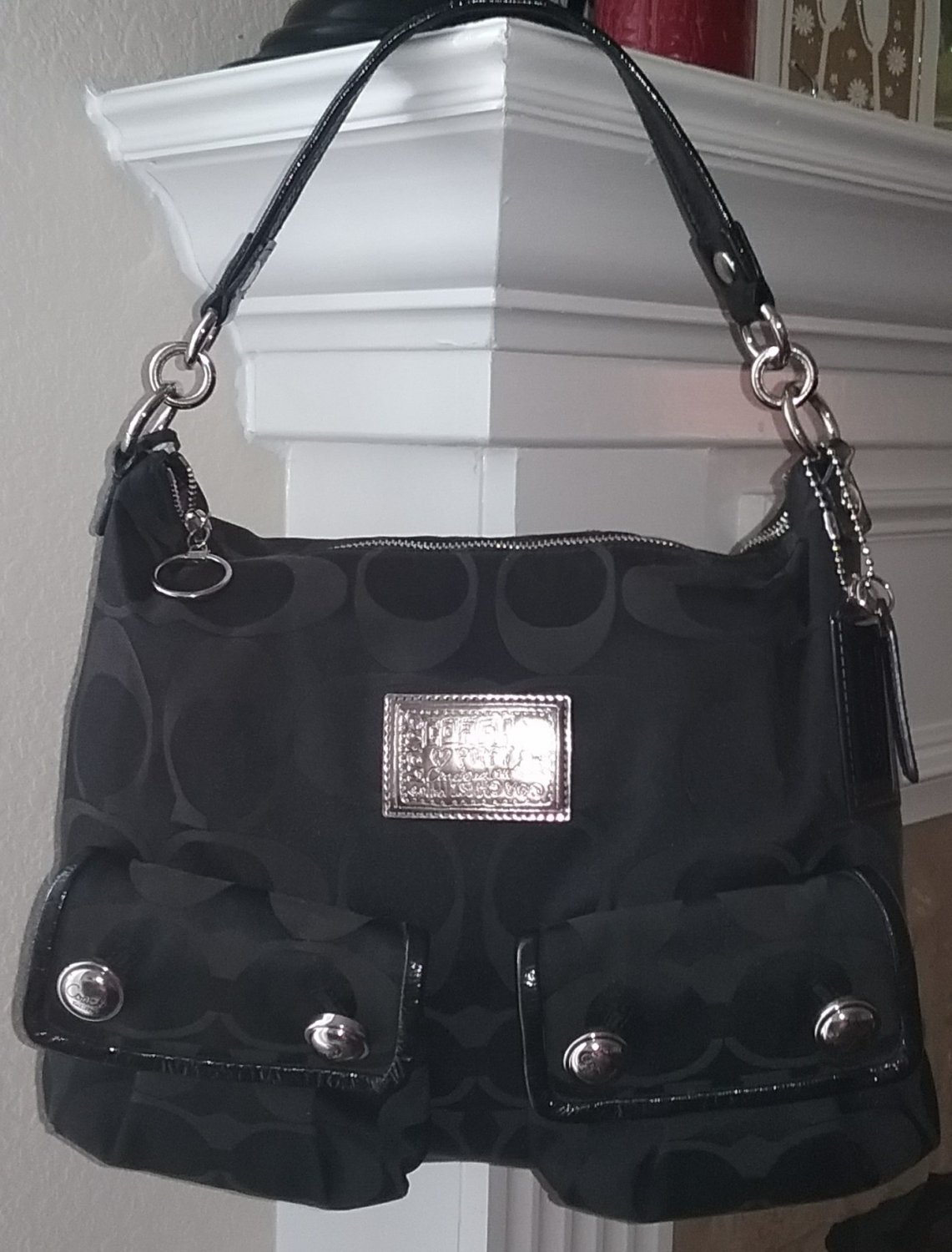 Coach Poppy Signature Sateen Convertible Handbag / Shoulder Bag