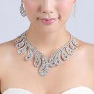 Crystal and Rhinestone Solitaire Necklace and Earrings