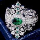 Diamonds and Emeralds Engagement Wedding Ring