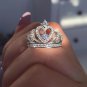 Crown Diamond Sapphire Ring, Free Shipping, USA