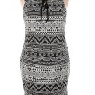 Vince Camuto Women's Sleeveless Knit-Jacquard Lace-Up Dress
