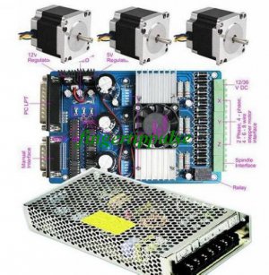 CNC Kit 3 Axis Driver 3A + NEMA 23 Stepper Motor+PSU