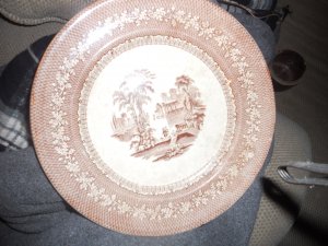 Antique Brown Willow Plate