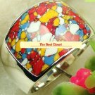 MOSAIC JASPER GEMSTONE RING 925 SILVER IN USA SIZE