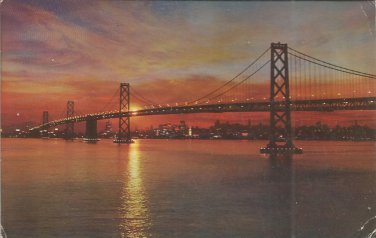 Sunset- San Franciso Bay Bridge  postcard (#153)