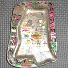 Metal painted Mississippi state map souvenir sm. tray.