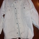 Classic Long Denim Jacket- white- Size 1X