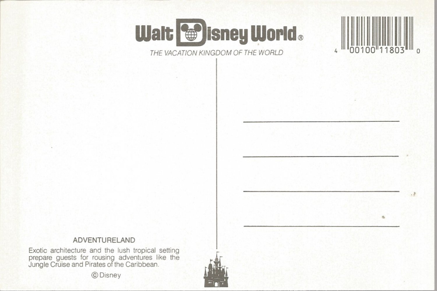 Adventureland Walt Disney World postcard (204)