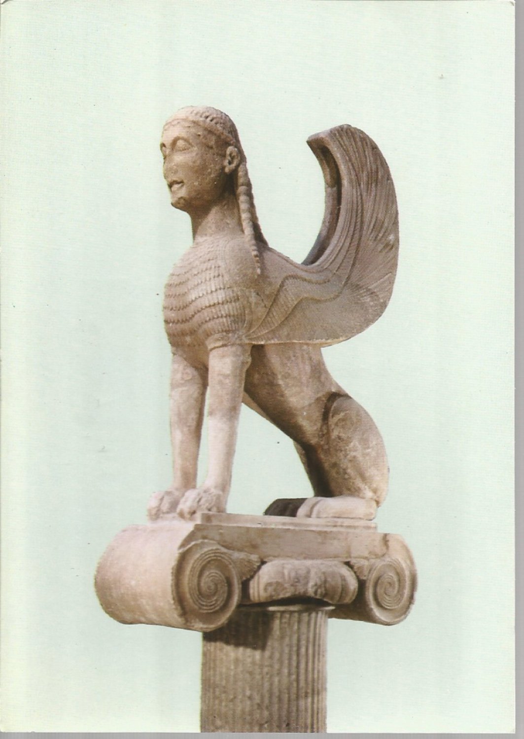 Museum Of Delphi - The Sphinx Of The Naxians (560 B.C.) Postcard (#235)