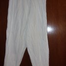Avon Style Crinkle Cotton Pull on Pant-White- Medium