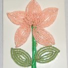 Pastelli Peach long stem flower brooch- 40s made in Japan