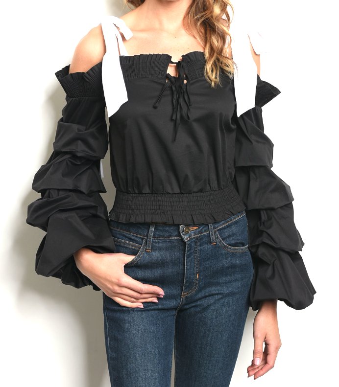 puff sleeve off shoulder