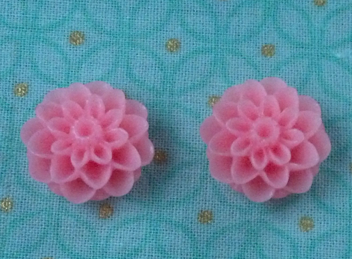 Handmade pink floral post earrings