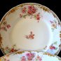 3 Haviland GDA Limoges Roses & Gold Dinner Plates