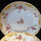 2 Haviland GDA Limoges Roses & Gold Soup Bowls