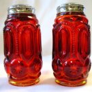 Smith Glass Moon & Stars Amberina Salt & Pepper Shakers
