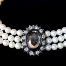 Vtg Avon Heirloom Choker Faux Pearls & Rhinestones
