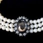 Vtg Avon Heirloom Choker Faux Pearls & Rhinestones