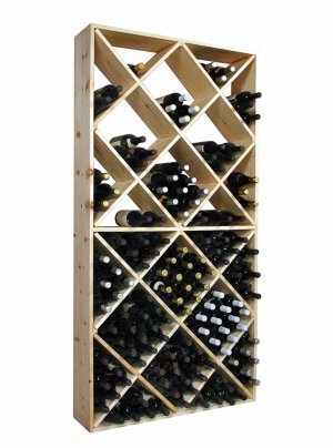 Pine Solid Diamond Bin Wine Rack