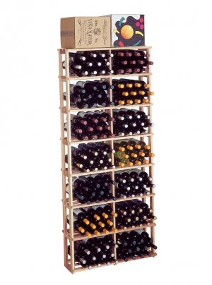 Pine Rectangular Bin Wine Rack