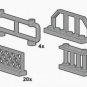 LEGO 2486 3185 6583 30055 10050 Bulk Lot Gray Grey Fences Railing Bar Train NEW