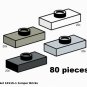 LEGO 3794 3794a 10115 Bulk Lot 80x 1x2 Plate Center Stud Black Grey Gray White