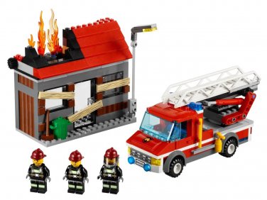 LEGO 60003 Fire Emergency Hook Ladder Firefighter 100% Complete NEAR MINT