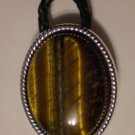 new silvertone oval brown tigereye stone bolo tie dance western free usa shipping