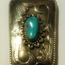 bennett bolo tie one turquoise stone western dance J STAMPED ON THE BACK FREE USA SHIPPING