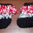 crocheted baby sock monkey colored moccasins booties 3 - 6 mo photo prop ugg like CRIB SHOES
