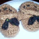 CROCHETED TAN BABY MOCCASINS BOOTIES SLIPPER CRIB SHOES