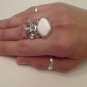 WHITE ARTY CHUNKY SPIKEY MOON KNUCKLE RING IN SILVER SIZES 7*8*9*10